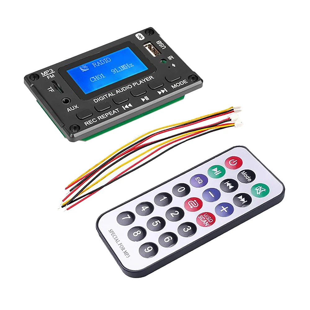 

Car Bluetooth MP3 Decoder Board LCD Display MP3 Audio Module Speaker Support FM Radio AUX USB Decoding MP3 Player