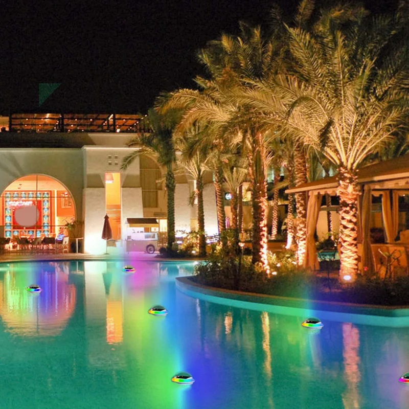 Хлорный поплавок для бассейна хлорный с цветными солнечными лампочками