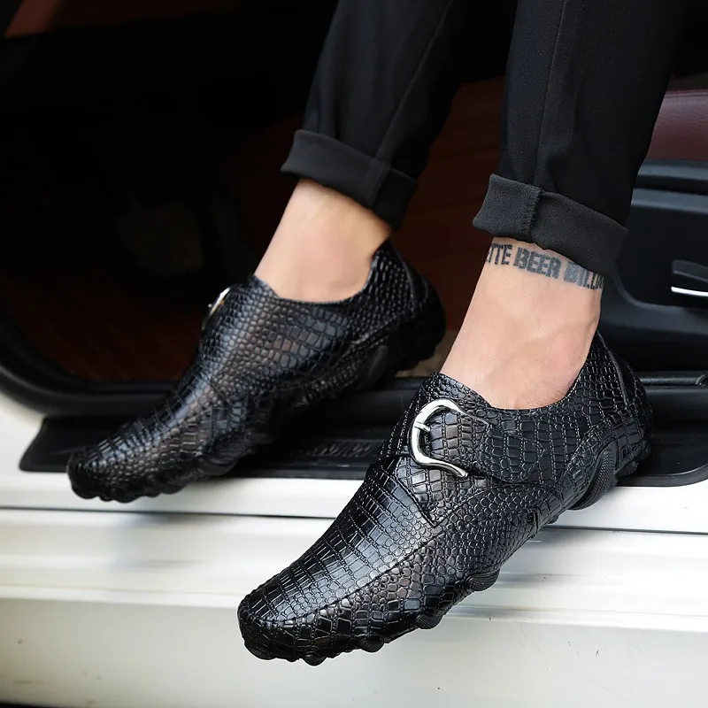 

Crocodile Skin Loafer Shoes Men Leather Moccasins Handmade Outdoor Casual Shoes Drive Walk Luxury Leisure S12430-S12434 C1