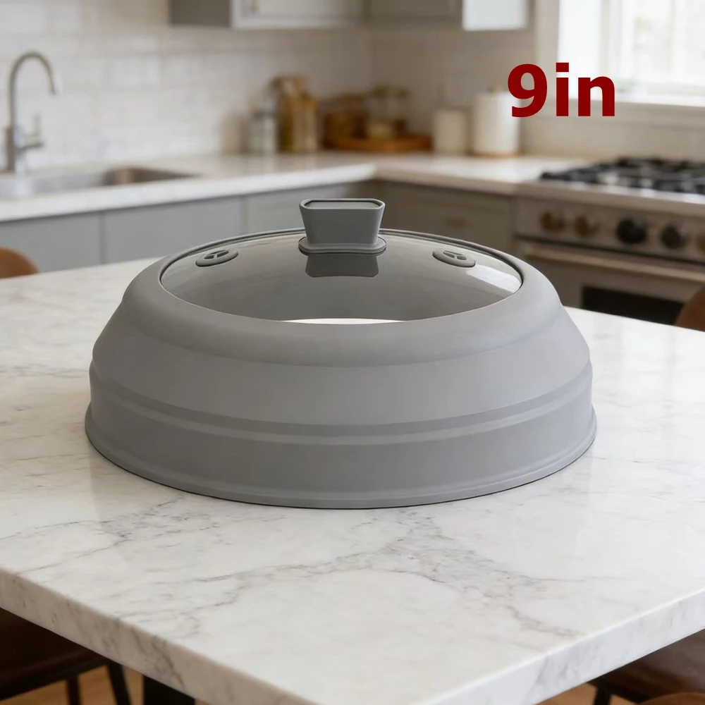 

Стеклянная крышка для микроволновки 10,5 дюймов, силиконовый чехол для тарелки 9 дюймов