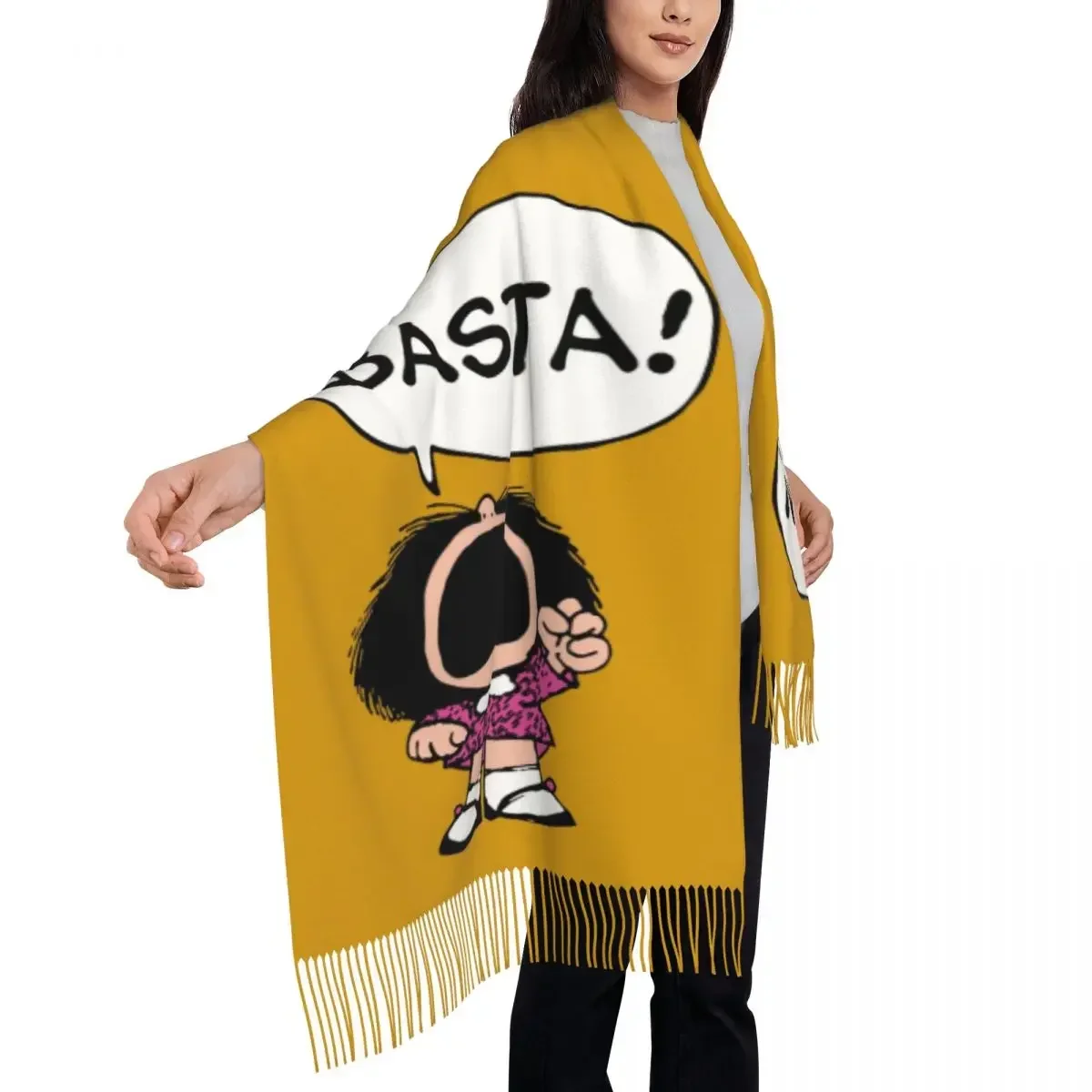 Модная осенне-зимняя теплая шаль с рисунком