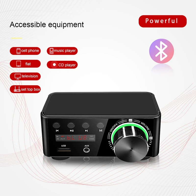 

BAAY BT5.0 Digital Amplifier Mini Portable 80Wx2 2.0 Stereo Class D HIFI Fever Audio MP3 Player Lossless Player Amplifier