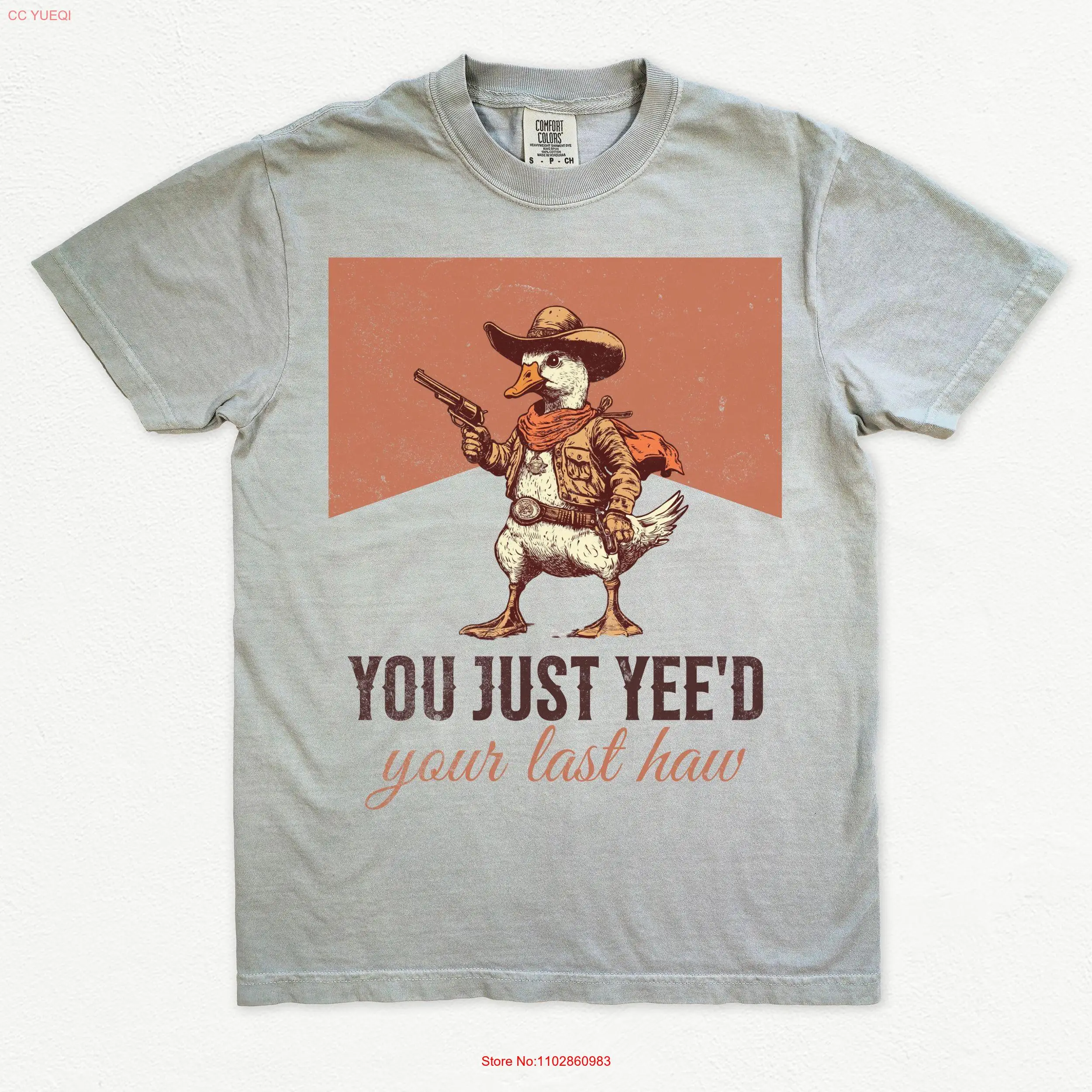 Рубашка Ковбойский гусь Забавный ретро-комфортный цвет Винтажная футболка