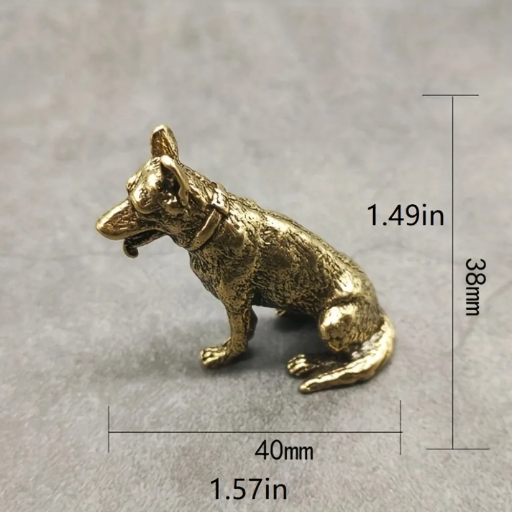 Винтажные медные фигурки Lucky Dog настольные маленькие украшения китайский