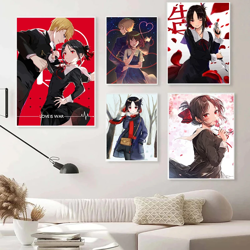 

Постер Kaguya Sama Love Is War, Настенная картина на холсте, японское аниме, картина для украшения дома, гостиной, Настенная картина