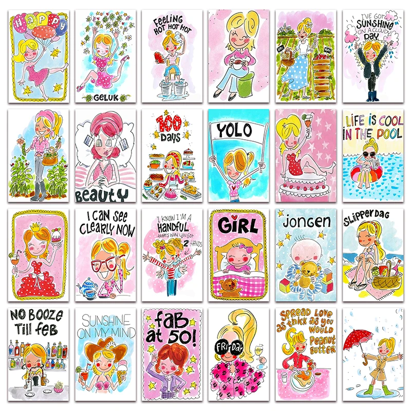 

New DIY Full Diamond mosaic Blond Amsterdam Cartoon Girl 5D Diamond painting embroidery Comic boy cross stitch Home decor E131