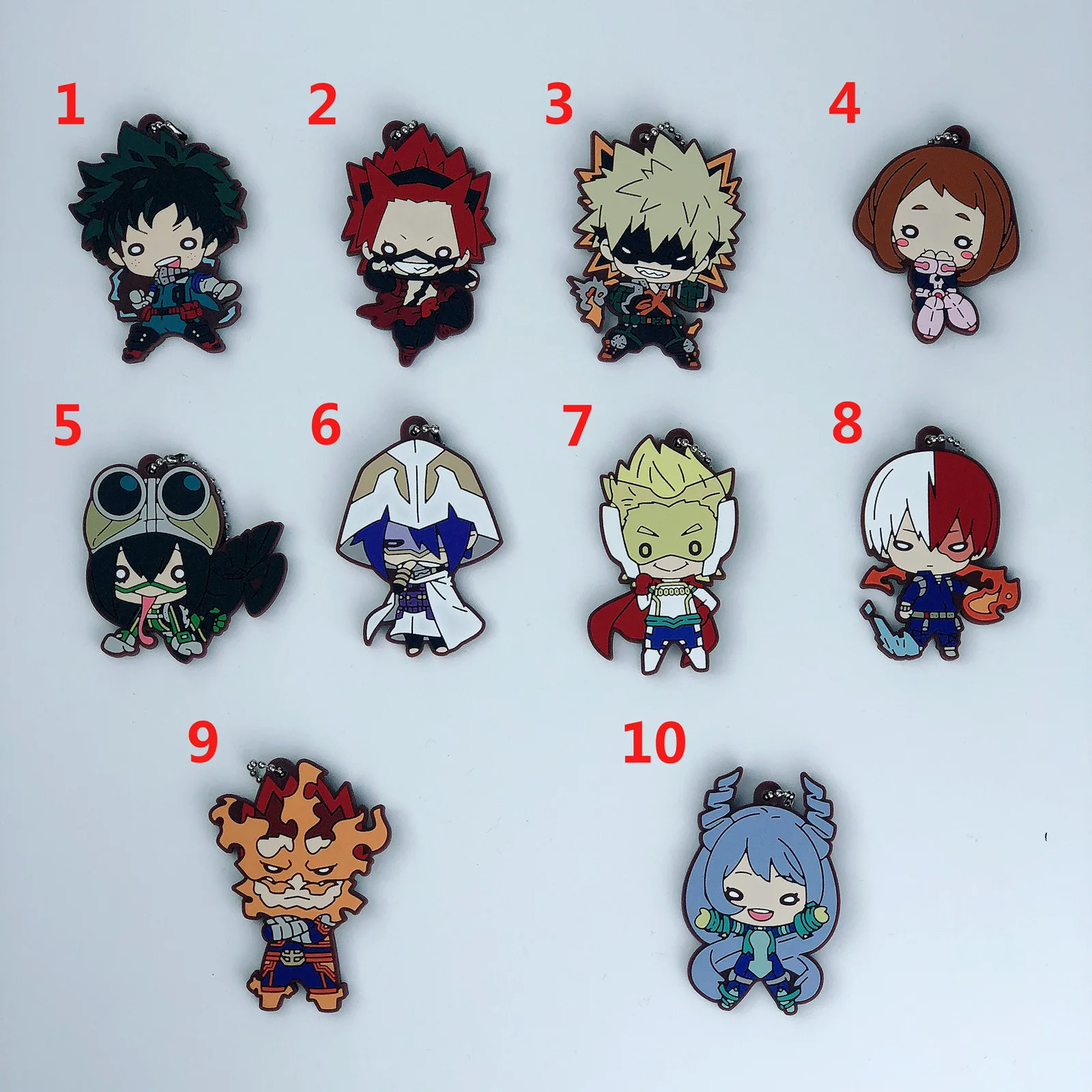 

Boku no Hero Academia Anime Rubber Keychain Key Ring Race Straps Cosplay