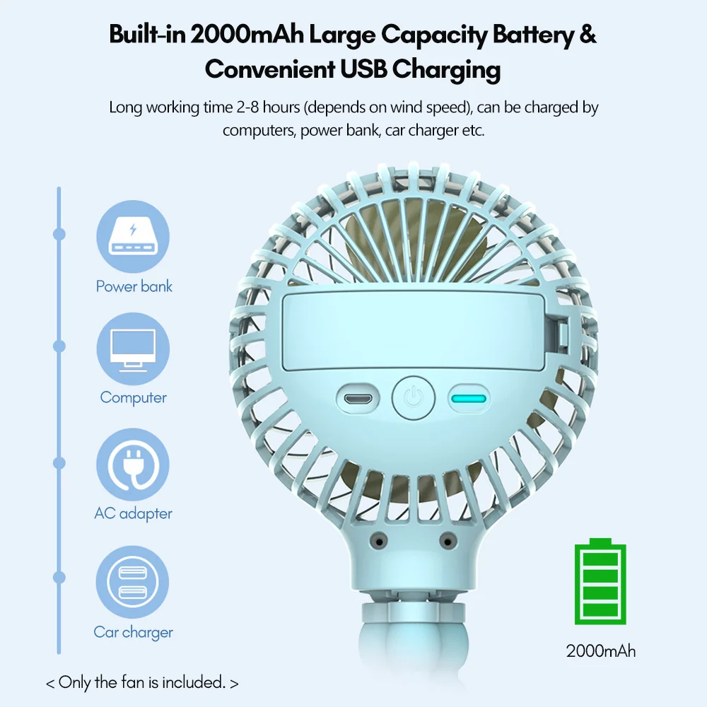 Портативный мини-вентилятор для детской коляски перезаряжаемый портативный