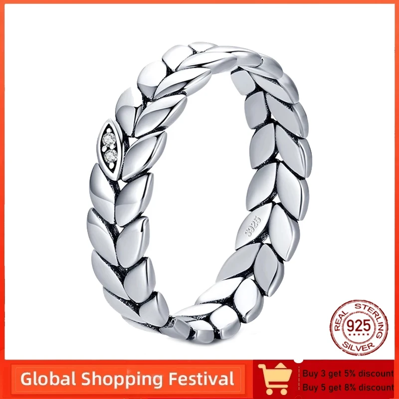 

Кольцо женское составное из серебра 925 пробы, с листьями счастья