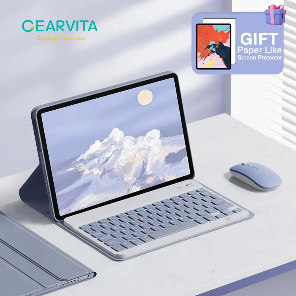 

For Xiaomi Mi Pad 5/5pro Funda Tablet Wireles Bluetooth Keyboard and Mouse Protective Cover Stand Case Table Accessories Xiaomi