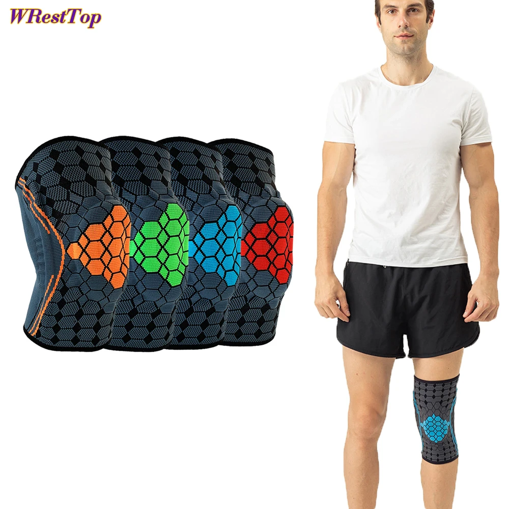 

1/2Pcs Compression Knee Sleeve Basketball Protector Elastic Kneepad Brace for Meniscus Tear, Arthritis, ACL, Joint Pain Relief