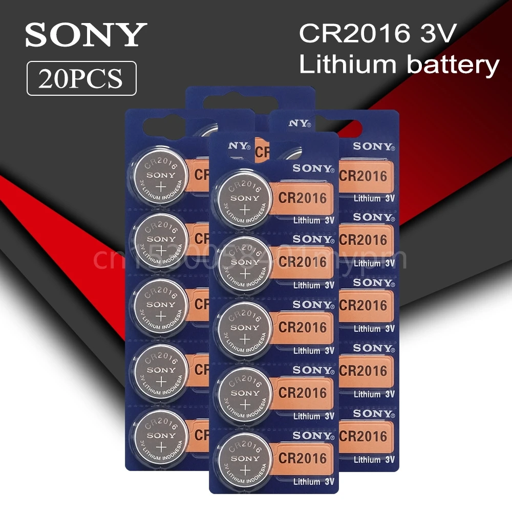 20pcs/lot SONY 3V Lithium Coin Cells Button Battery DL2016 KCR2016 CR2016 LM2016 BR2016 High Energy Density