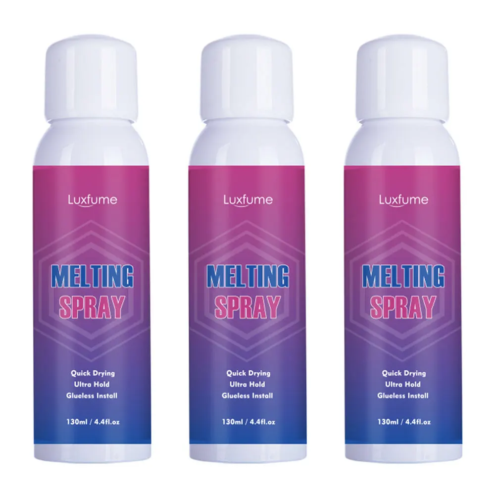 

melting spray for lace wig logo Melting spray for hairline 130ml melting glue spray for lace wig melting spray glue for wigs