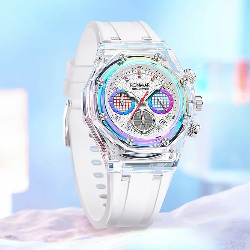 

RONMAR 2023 New Trendy Watch For Men Top Brand Waterproof Wristwatch Luminous Colorful Quartz Men's Watches Clock Luxury relojC1