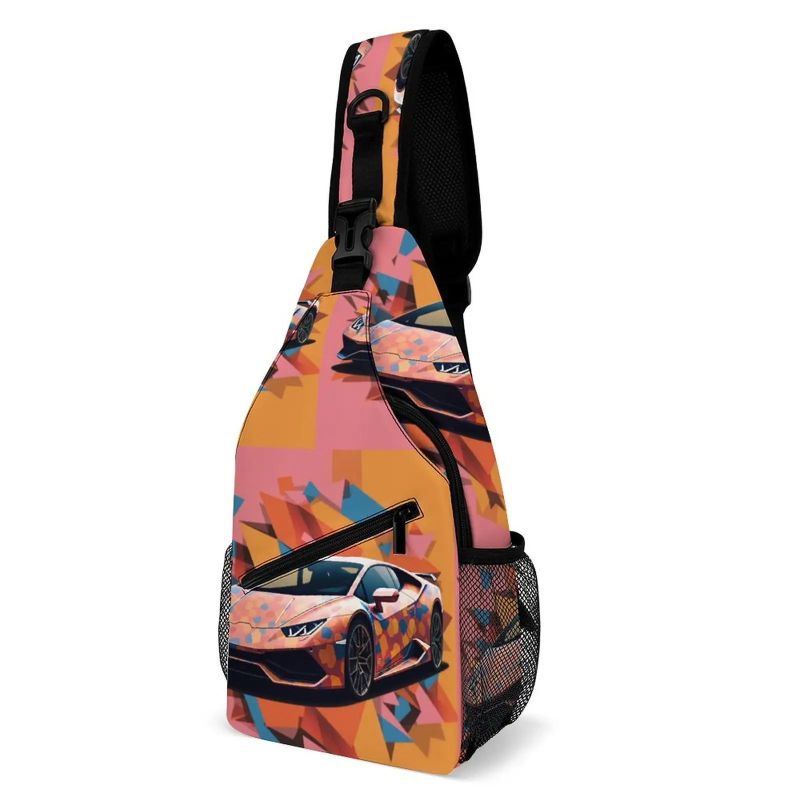 

Noble Sports Car Shoulder Bags Graffiti Simplified Form Streetwear Chest Bag University Travel Sling Bag Daily Design Small Bags