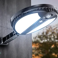 led solar street light powerful outdoor garden round wall lamp motion sensor sunlight focus cell holiday waterproof