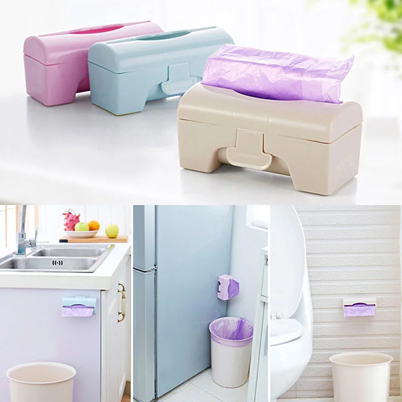 

Trash Bags Storage Box Extraction Bathroom Kitchen Dispenser Garbage Bag Holder Wall Plastic Toilet Organizer