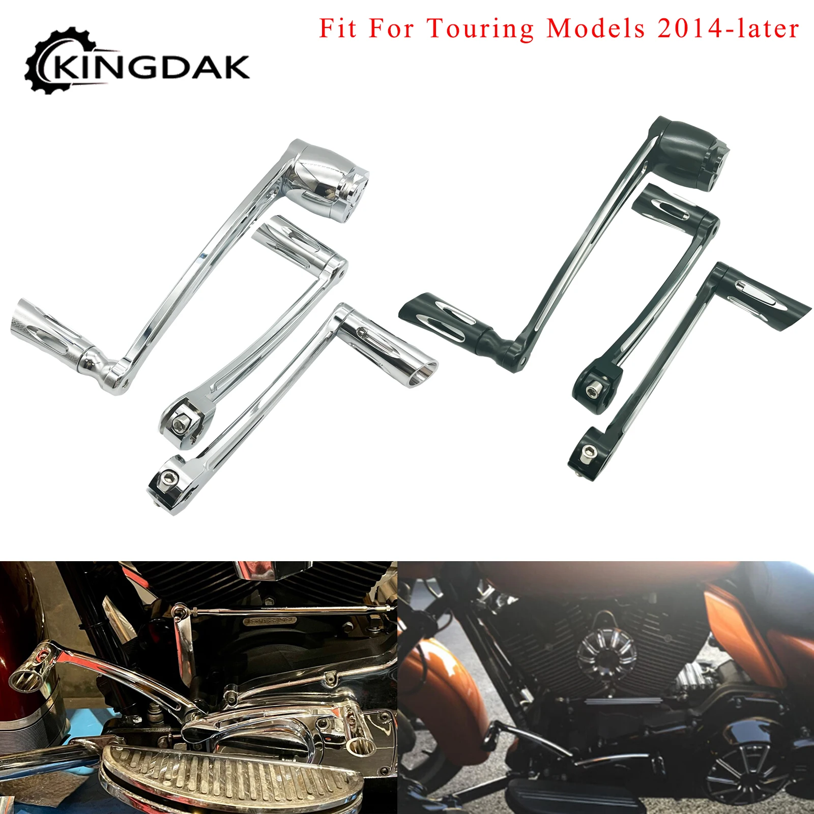 

Комплект тормозных рычагов для мотоциклов, рычаг переключения передач для пятки и носка, подходит для Harley Touring Street Road Glide Road King 2014-позже