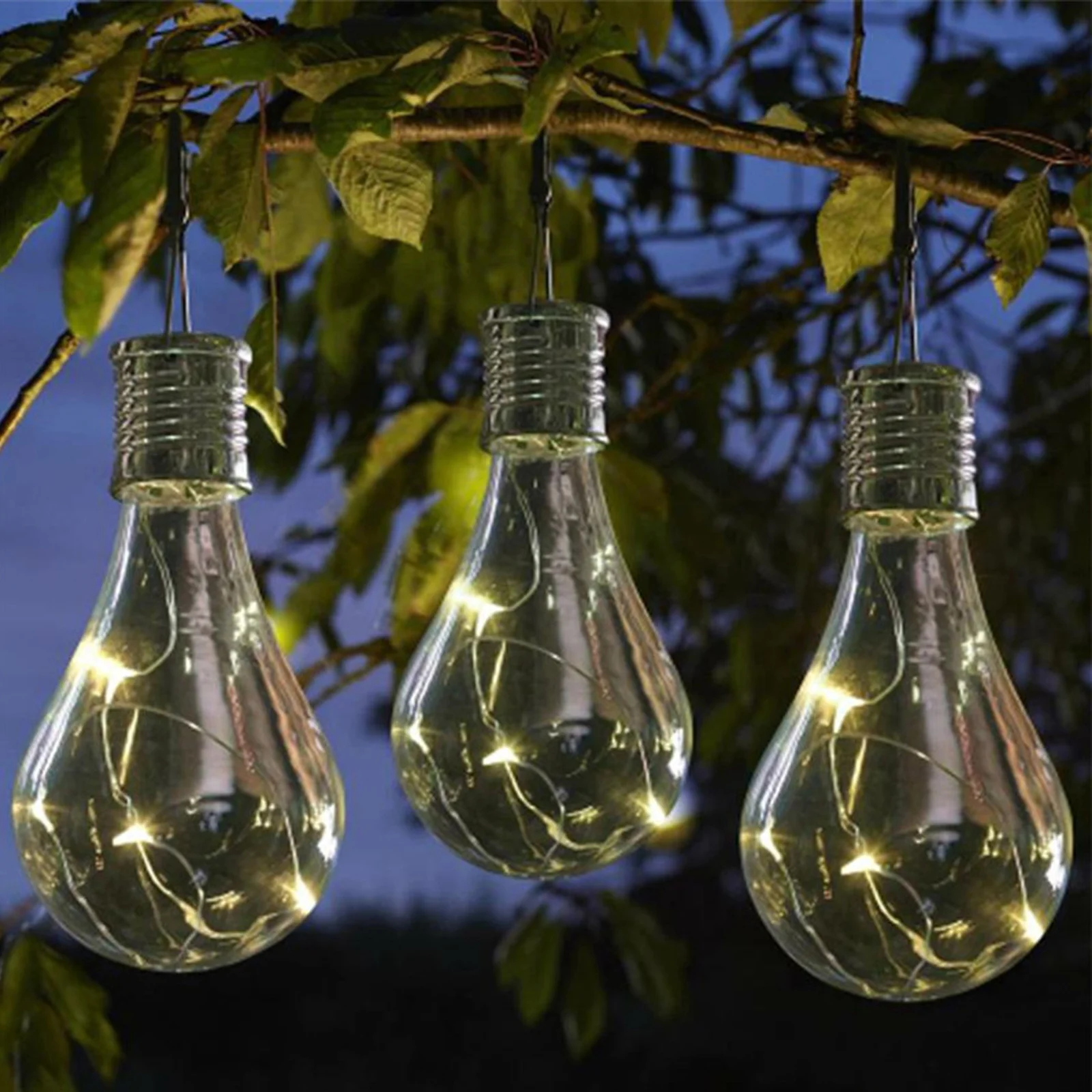 

6pcs Solar Powered LED Light Bulbs Waterproof IP65 LED Hanging Clear Bulbs Outdoor Garden Christmas Wedding Party String Lights