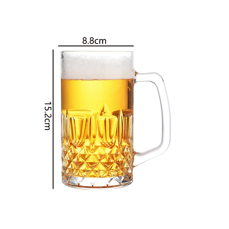 Стакан пивной прозрачный с ручкой 600 мл