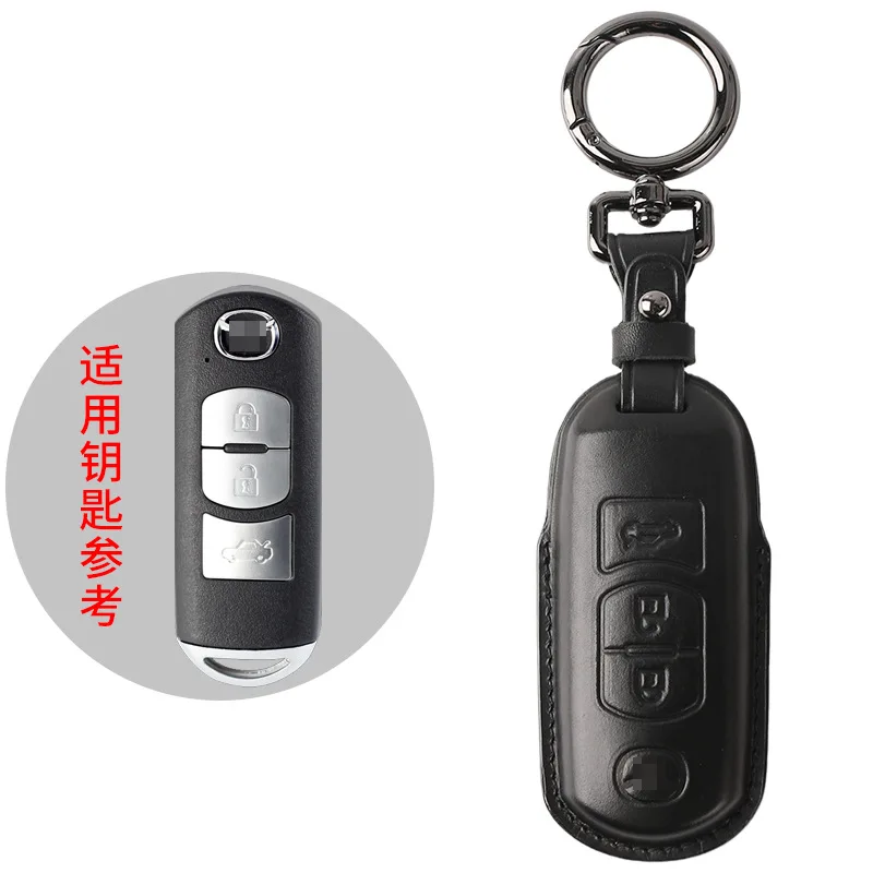 

Кожаный чехол для ключей Mazda Axeal для Mazda 3 6 8 Miata MX-5 CX-3 CX-5 CX-7 CX-9, умный дистанционный брелок