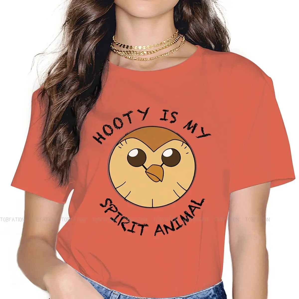 

Hooty Is My Spirit Animal Classic Women's TShirt The Owl House Animated Girls Basic Tops O-neck Female T Shirt Gift