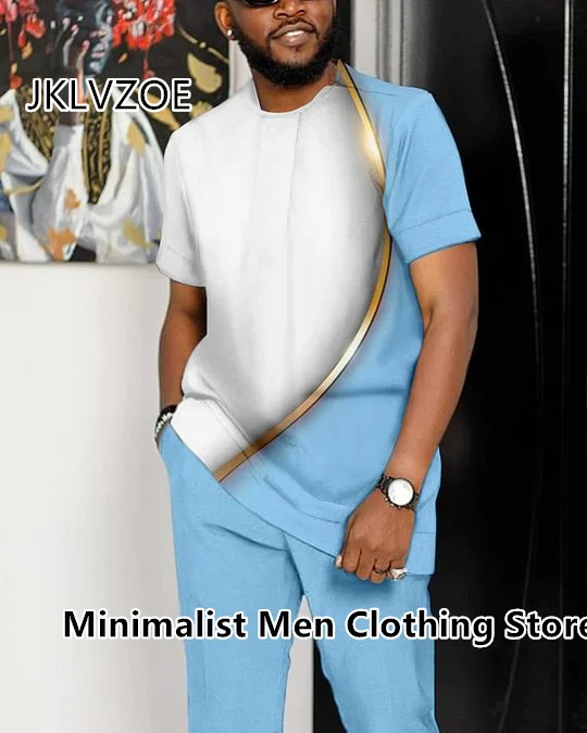 2023 Fashion Men Tracksuit Jogging Outfits 3D Print Trend T-Shirt+Long Pants Street Oversized Men's Clothes Sports 2 Piece Sets