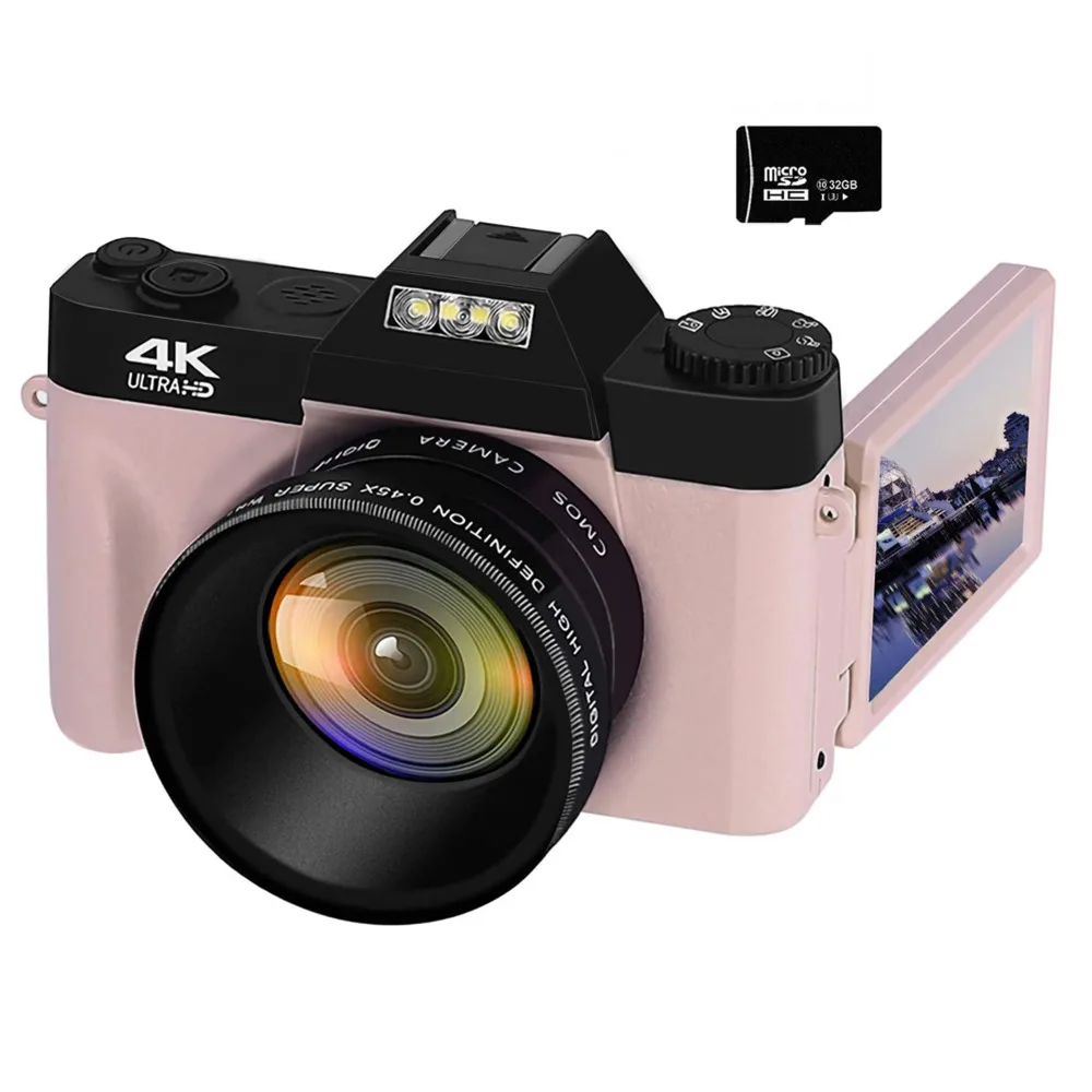 

2021 new 4k digital camera 48mp 16x zoom digital wifi digital vlogging camera 3" flap screen autofocus camera for photography