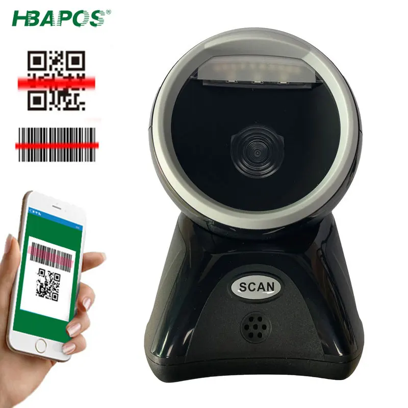 Scanner de Código de Barras Desktop Detecção Automática Digitalização Scanner de Plataforma Mãos-livres Pdf417 Suporte Leitor de Matriz de Dados Códigos de Tela 1d 2d