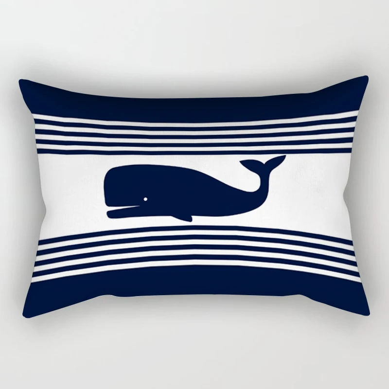 Наволочка для подушки 30*50 украшение дома с синим морским рисунком маяков Кита 40*60