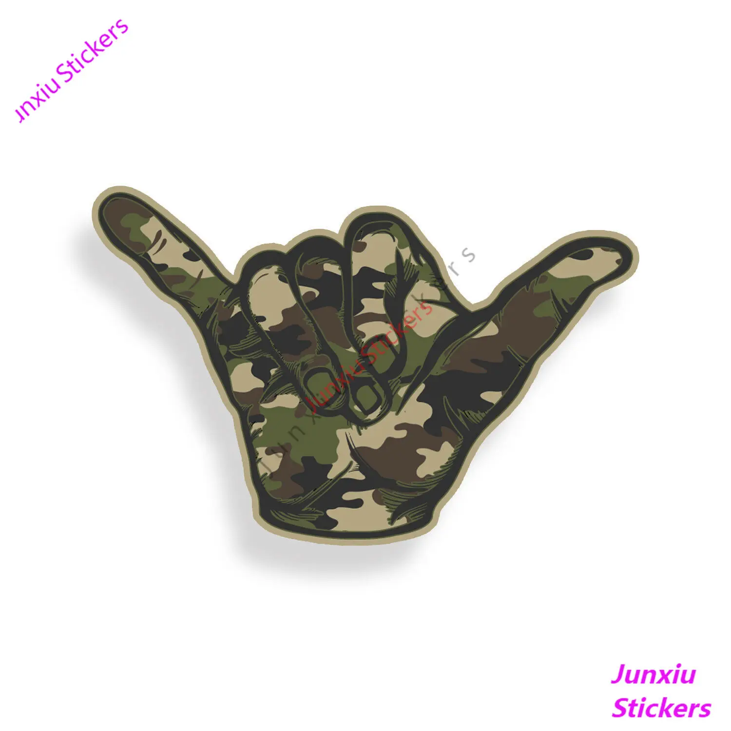 

Car Sticker Camo Shaka Hang Loose Sticker Army Laptop Cup Car Vehicle Window Bumper Decal Car Accesorios Decoration KK10cm
