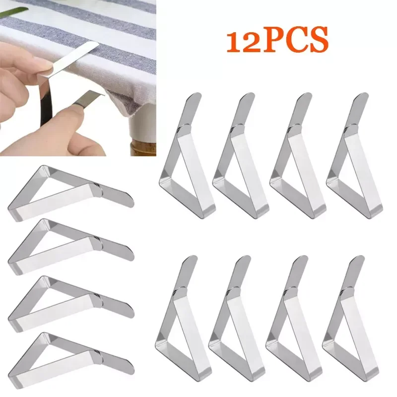 

NEW2023 Stainless Steel Anti-Slip Tablecloth Clamps Non-slip Securing Holder Wedding Camping Promenade Table Cover Clip