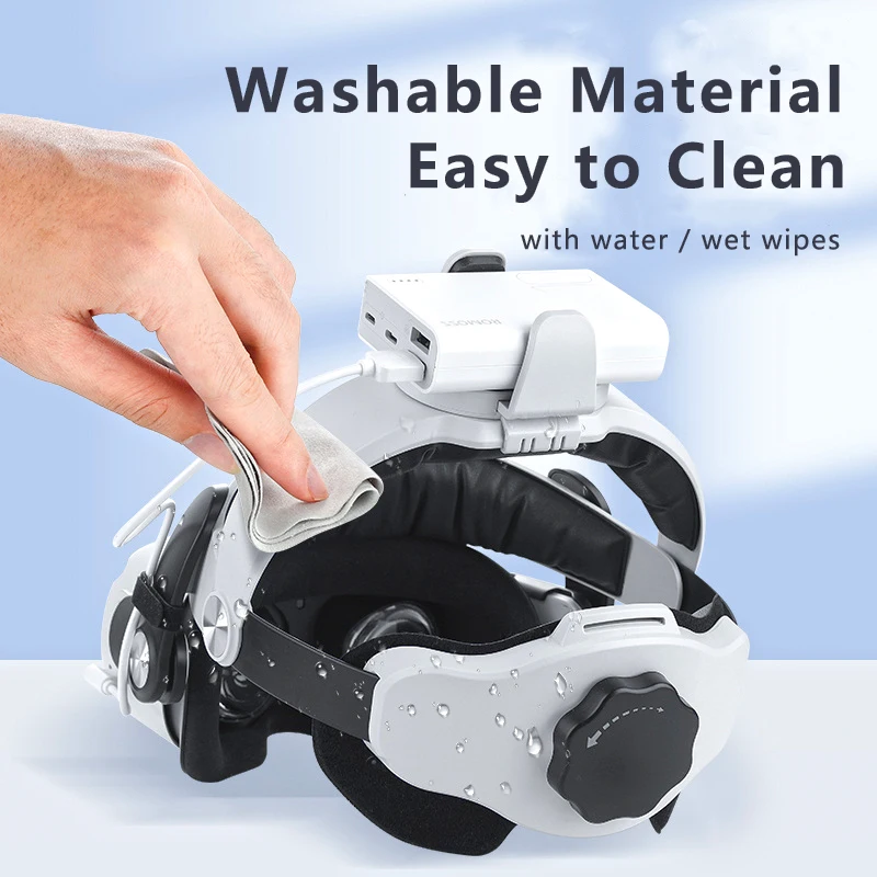 Head Strap for Mate Oculus Quest 2 with Power Bank Holder Clip Elite Strap Adjustable Powerbank Fixing Bracket Comfortable in VR