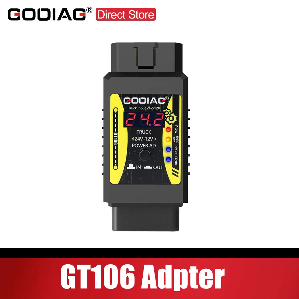 

Godiag GT106 Plus 24 В до 12 В адаптер для тяжелых грузовиков для X431 для преобразователя грузовиков Поддержка диагностики тяжелых автомобилей ThinkCar