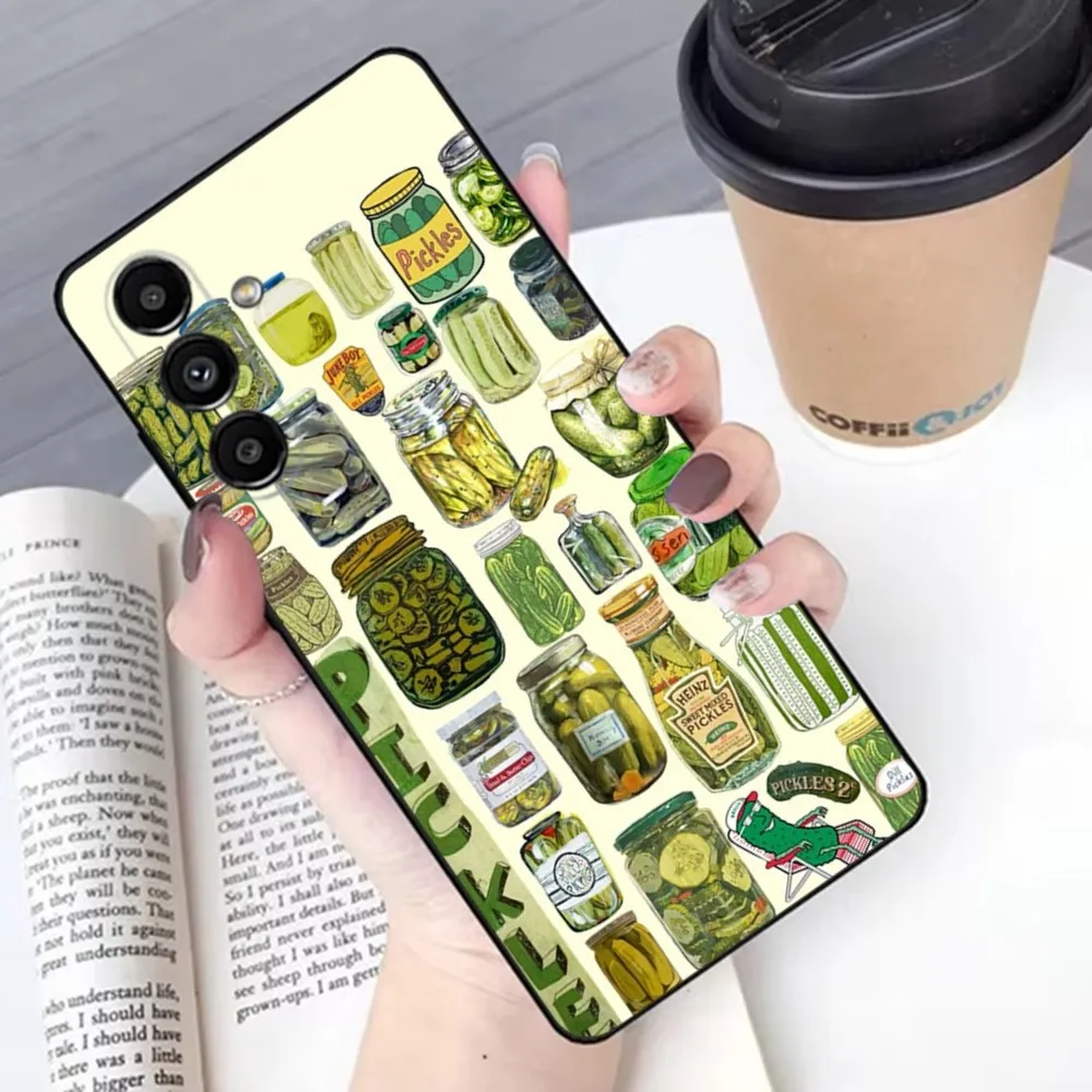 Чехол для телефона Pickles Cucumber Samsung S24 23 22 30 21 10 9 Ultra Plus Lite FE мягкий силиконовый черный