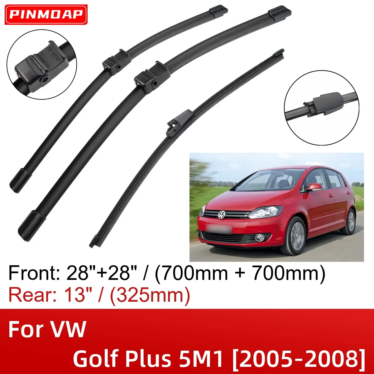 

Щетки стеклоочистителя Передние Задние для VW Golf Plus 5M1, 2005-2008, 28 + 28 + 13 дюймов, аксессуары для резака, 2005, 2006, 2007, 2008