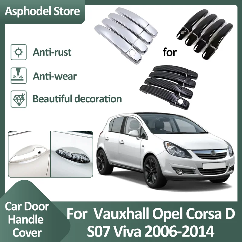 Накладка на дверную ручку автомобиля для Vauxhall Opel Corsa D S07 Viva 2006 ~ 2014 внешняя