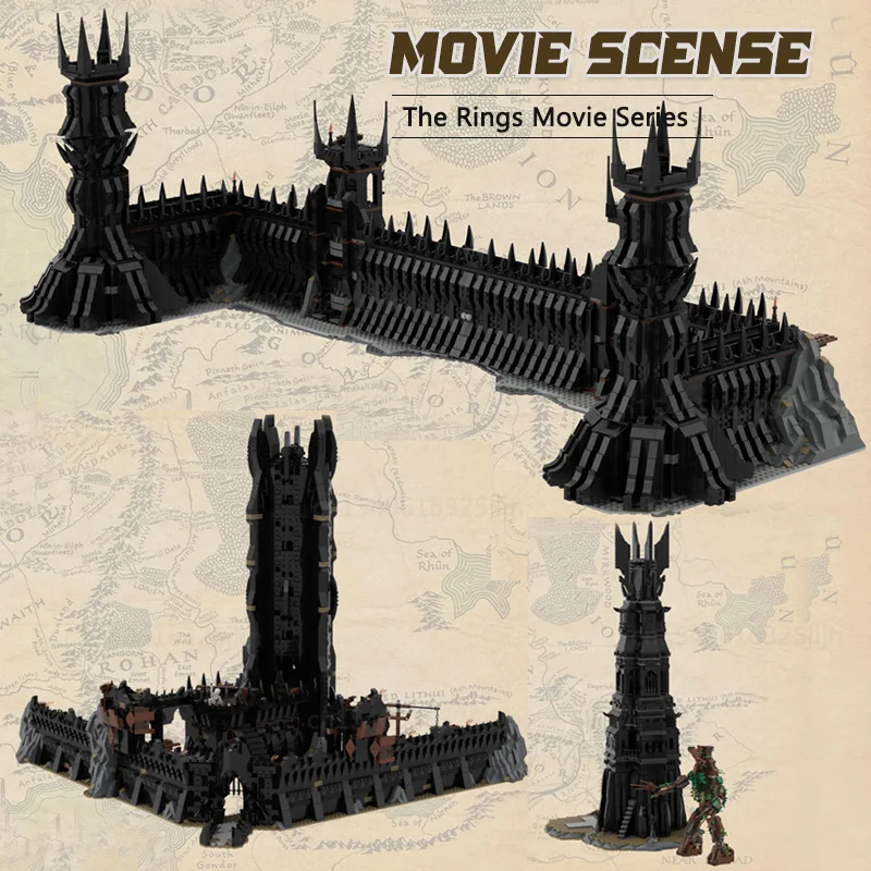 UCS The Black Gate Rings Cirith MOC Строительные блоки Orthanc Модель фильма Технология Кирпичи DIY