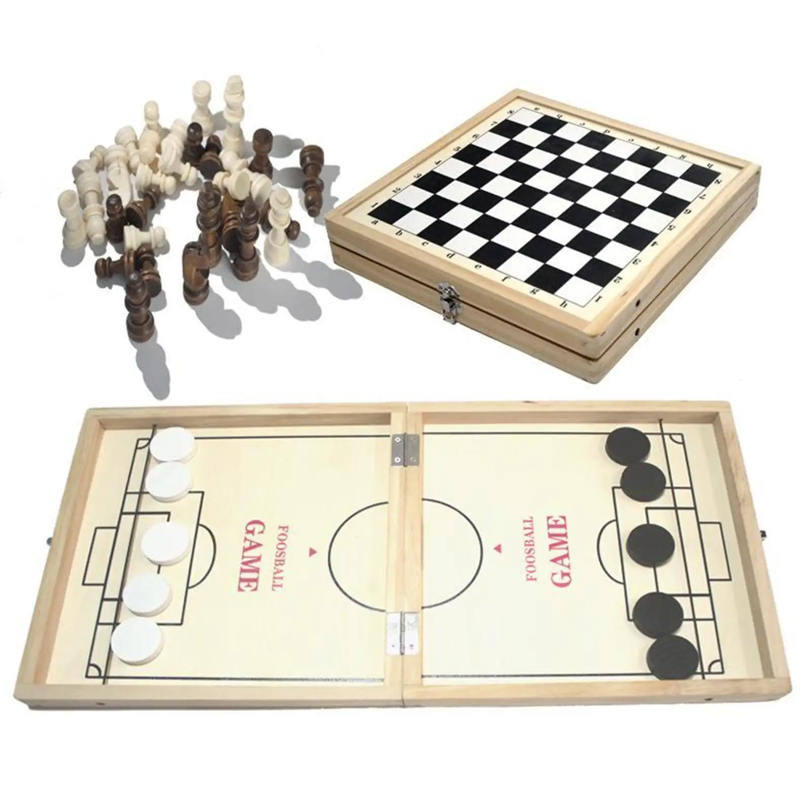 

2 в 1 деревянный шахматный шар для взрослых Puck Game
