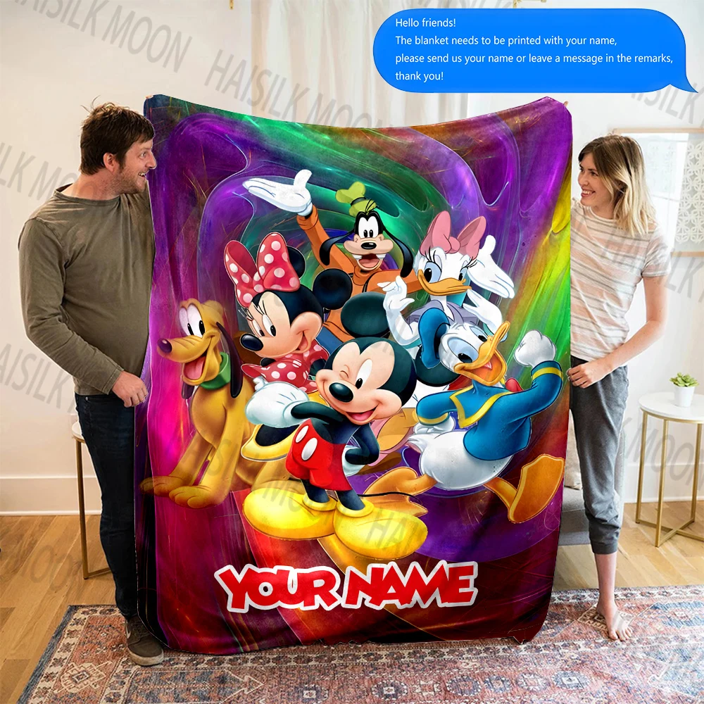 1 шт. одеяло с принтом Микки Мауса и друзей на заказ всесезонное универсальное для