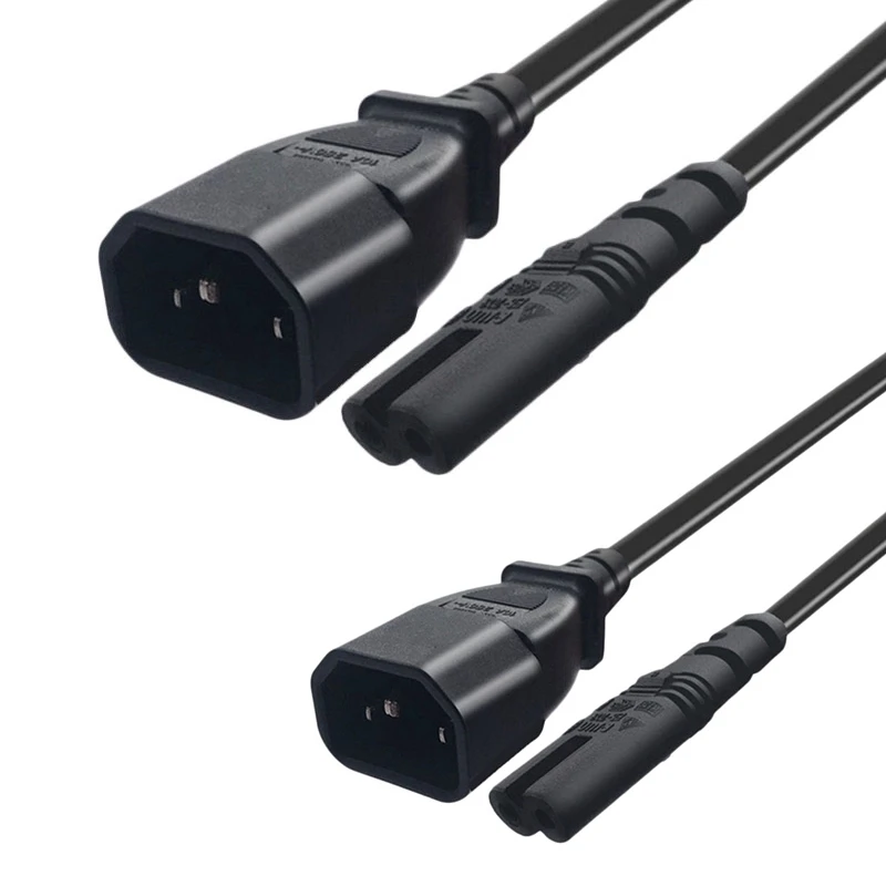 

MOOL 2 шт. IEC 3-Pin C14 штекер на C7 гнездо адаптер кабель для PDU UPS Kettle (0,6 м и 1,0 м)