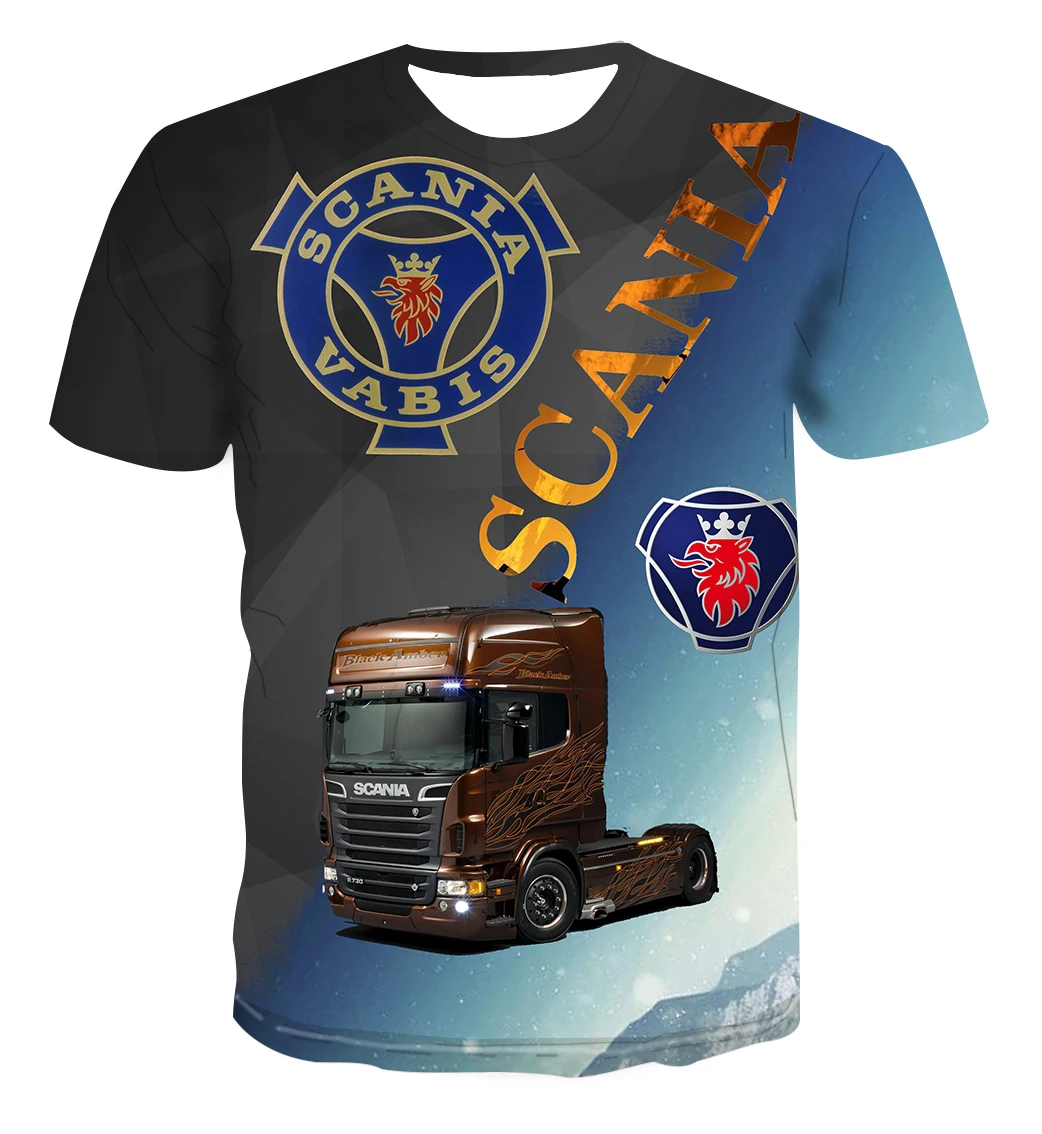 

Men's And Women's King's Road New O-neck T-shirt 3D Heavy Truck Design Oversized Harajuku Style Shirt Fashion Summer New Style