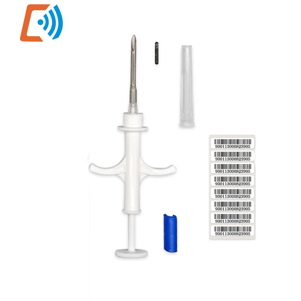 100pcs/lot 134.2KHz FDX-B pet animal microchip Syringe horse dog microchip pet chip animal chip syringe for dogs cats fish