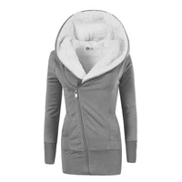 plus size s 3xl sweatshirt women autumn winter hoodies lamb wool hooded pullover side zipper jacket coats sweatshirts