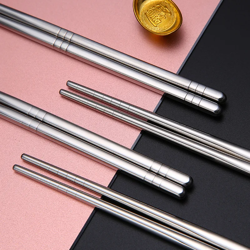 1 пара палочек для еды 304/201 нержавеющая сталь Нескользящая палочка металлическая