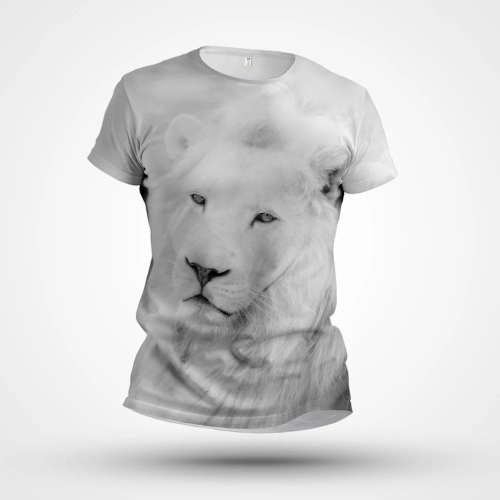 

Новинка 2023, летняя футболка, прямые продажи с фабрики, 3D печать на заказ, Повседневная футболка с рисунком льва