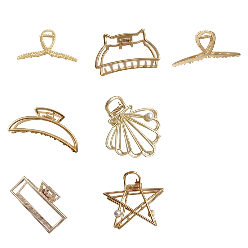 

Fashion Gold Claw Clip Geometric Hair Clip Girl Elegant Female Headdress