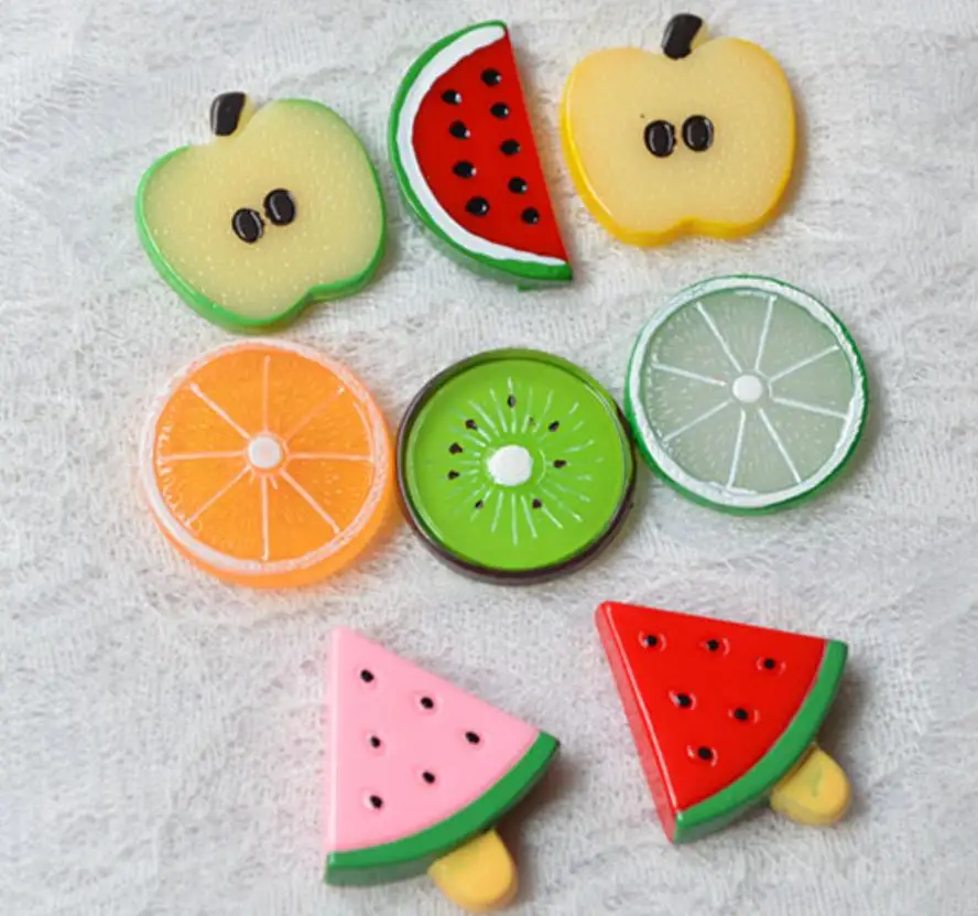 

Kawaii Mini Fruit Slices Simulation Fake Food Flatback Resin Cabochons DIY Scrapbooking for Phone Accessories