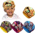 Африканские атласные чапсы на подкладке, Детская шапка-тюрбан для девочек, Женская очень большая шапка, Анкара, Длинная лента, головной убор, Анкара, шапка для волос