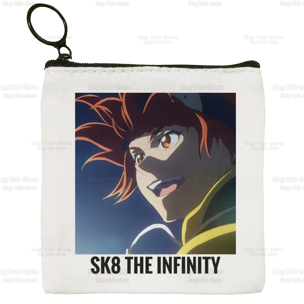 Skate Infinity Anime Coin Purse Vintage SK8 The Infinity Mini Wallet Pouch Keys Card Storage Skateboard Boys Card Bag Zipper